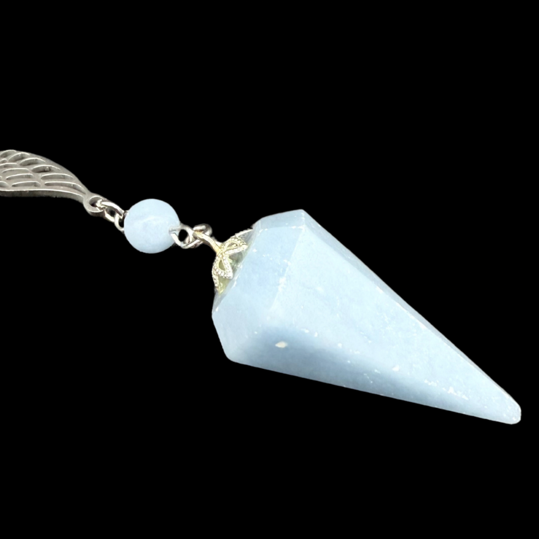 Pendule Angélite et Labradorite Blanche - Pièce unique