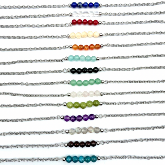 Bracelet en pierre naturelle en acier inoxydable au choix