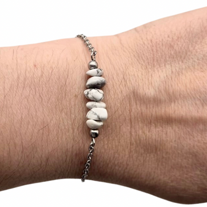 Bracelet en pierre naturelle en acier inoxydable au choix