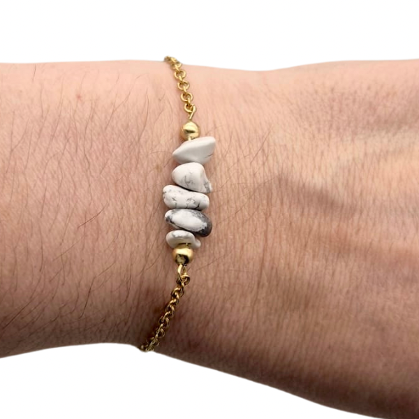 Bracelet en pierre naturelle en acier inoxydable au choix