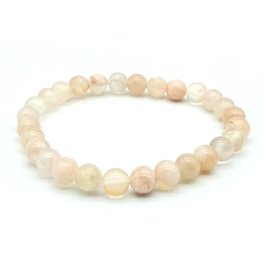 Agate fleur de cerisier Bracelet en Pierre Boule