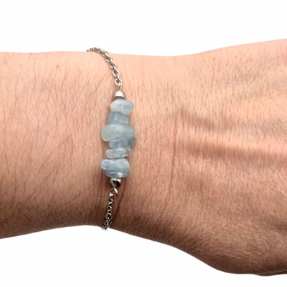 Bracelet en pierre naturelle en acier inoxydable au choix