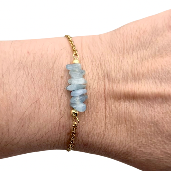 Bracelet en pierre naturelle en acier inoxydable au choix