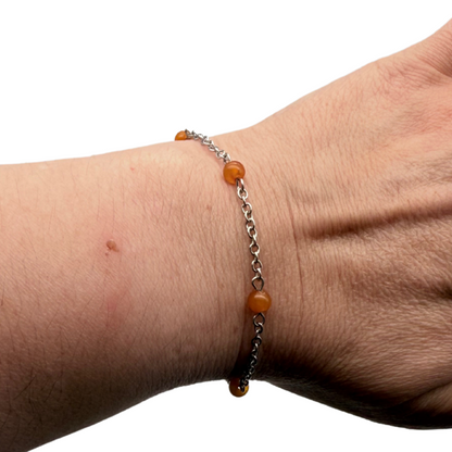 Bracelet en pierre naturelle en acier inoxydable au choix