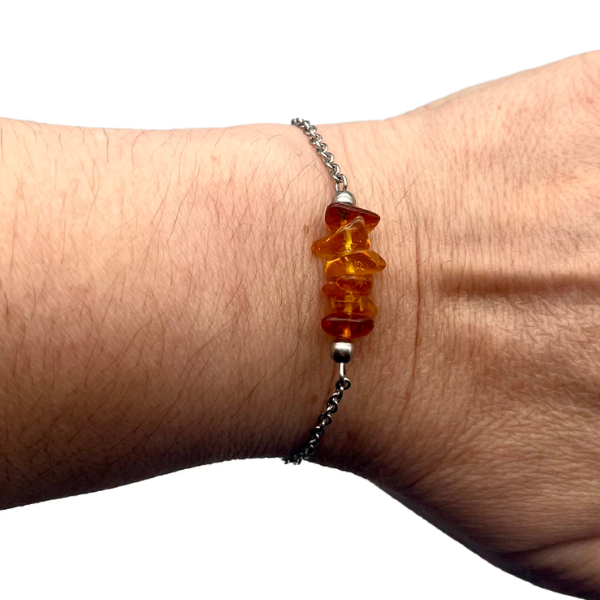 Bracelet en pierre naturelle en acier inoxydable au choix