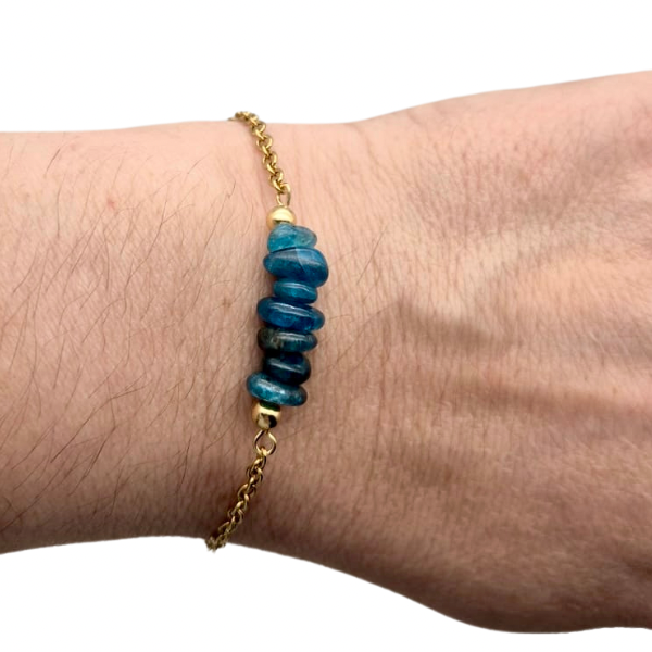 Bracelet en pierre naturelle en acier inoxydable au choix