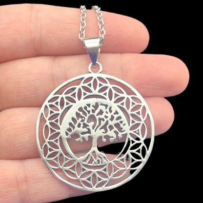 Arbre de vie Pendentif en Acier Inoxydable