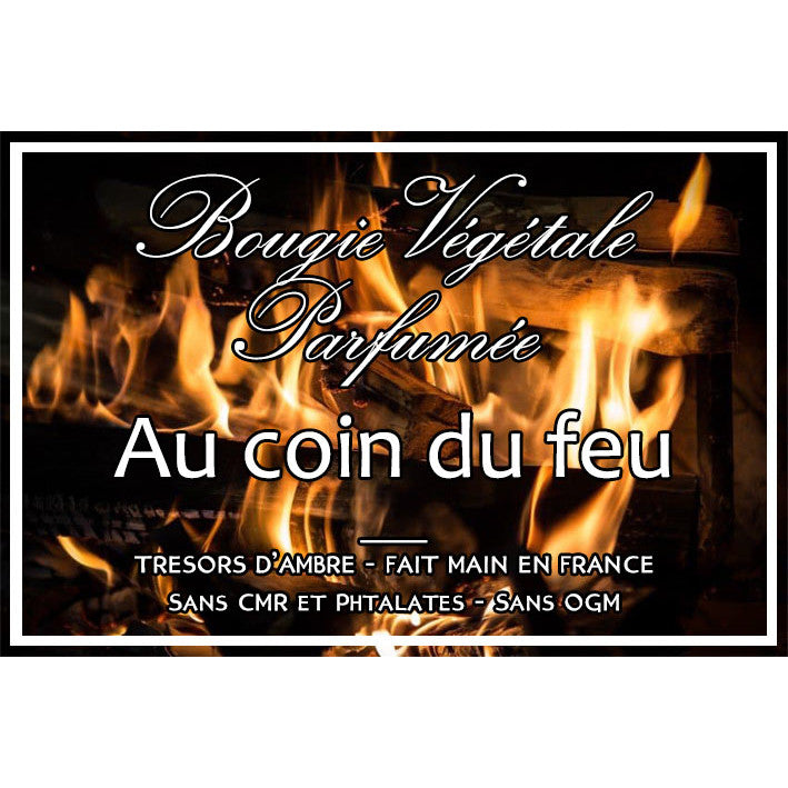 Bougie végétale parfumée Au coin du feu Métal