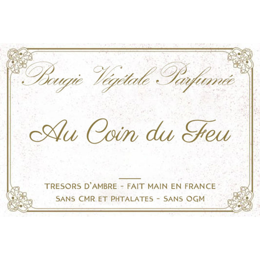 Bougie végétale parfumée Au coin du feu Métal - Artisanale Fait Main France