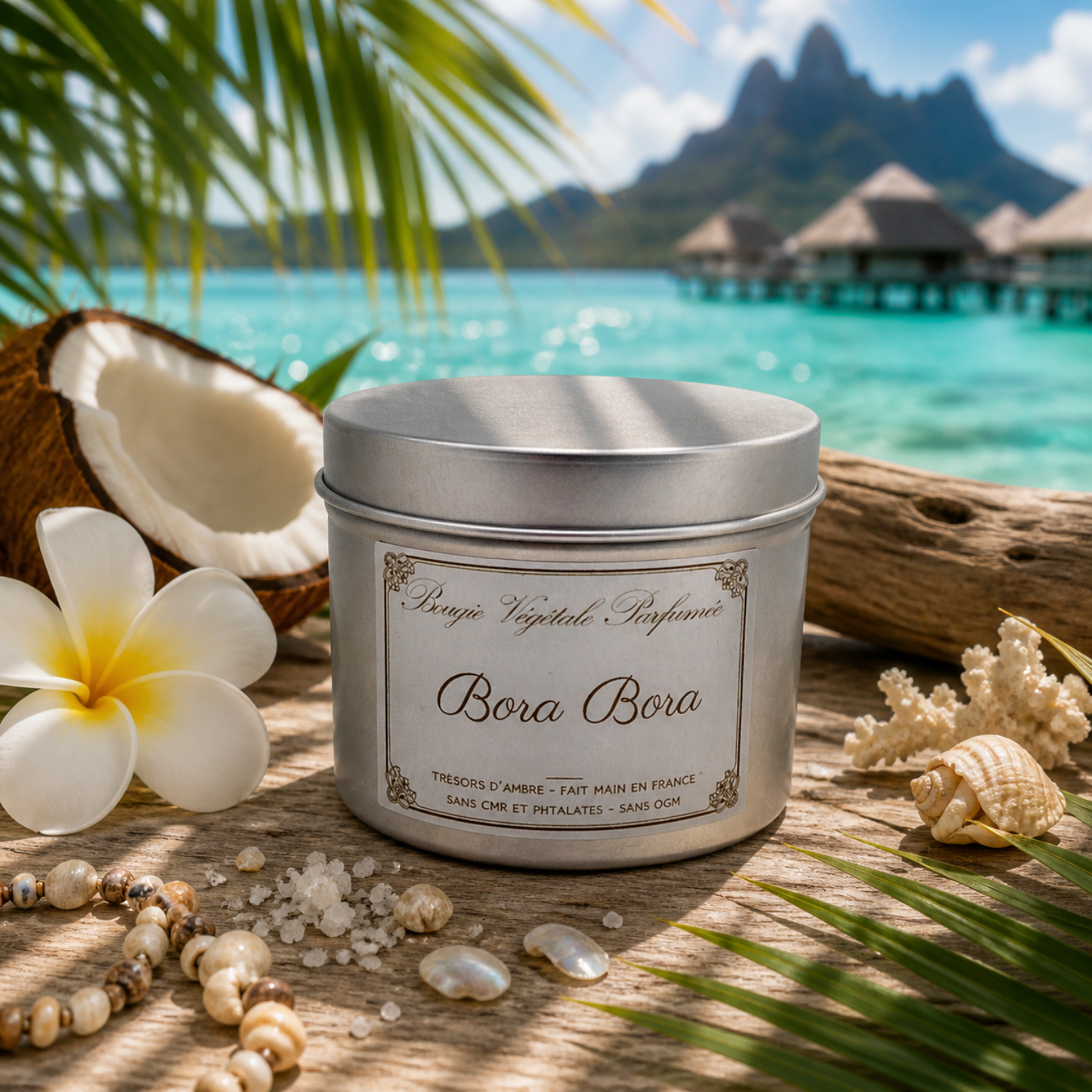 Bougie végétale parfumée Bora-Bora Métal
