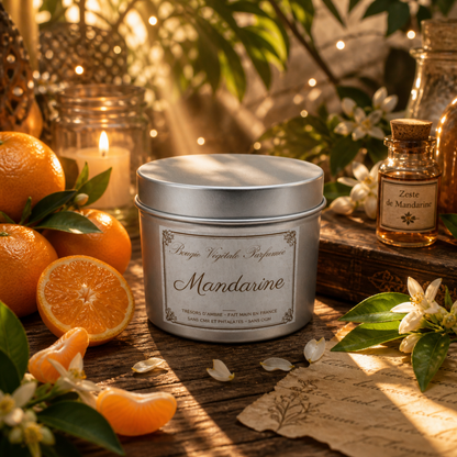 Bougie végétale parfumée Mandarine Métal