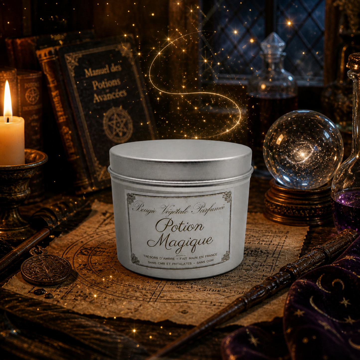 Bougie végétale parfumée Potion Magique Métal