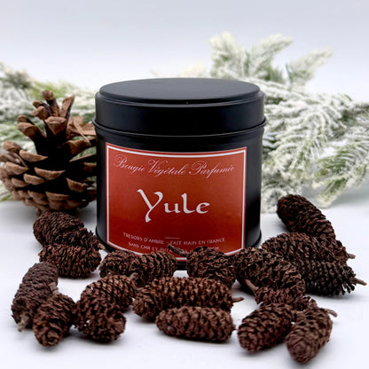 Bougie Sabbat Yule - Jaspe Rouge & Howlite - Précommande Édition Limitée
