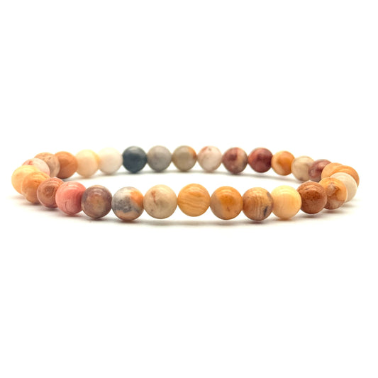 Bracelet Boule en Agate Crazy Lace – Pierre Naturelle