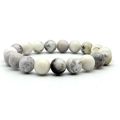 Bracelet Boule en Agate Dendritique – Pierre Naturelle