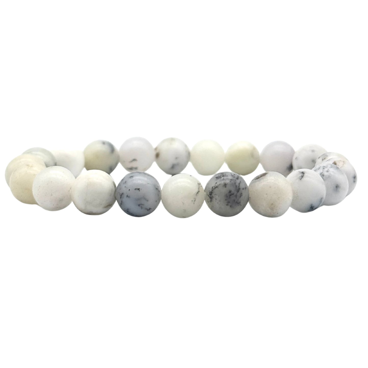 Bracelet Boule en Agate Dendritique – Pierre Naturelle