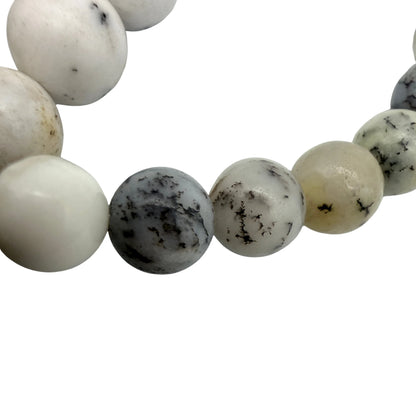 Bracelet Boule en Agate Dendritique – Pierre Naturelle