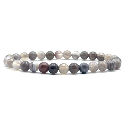 Bracelet Boule en Agate du Botswana – Pierre Naturelle