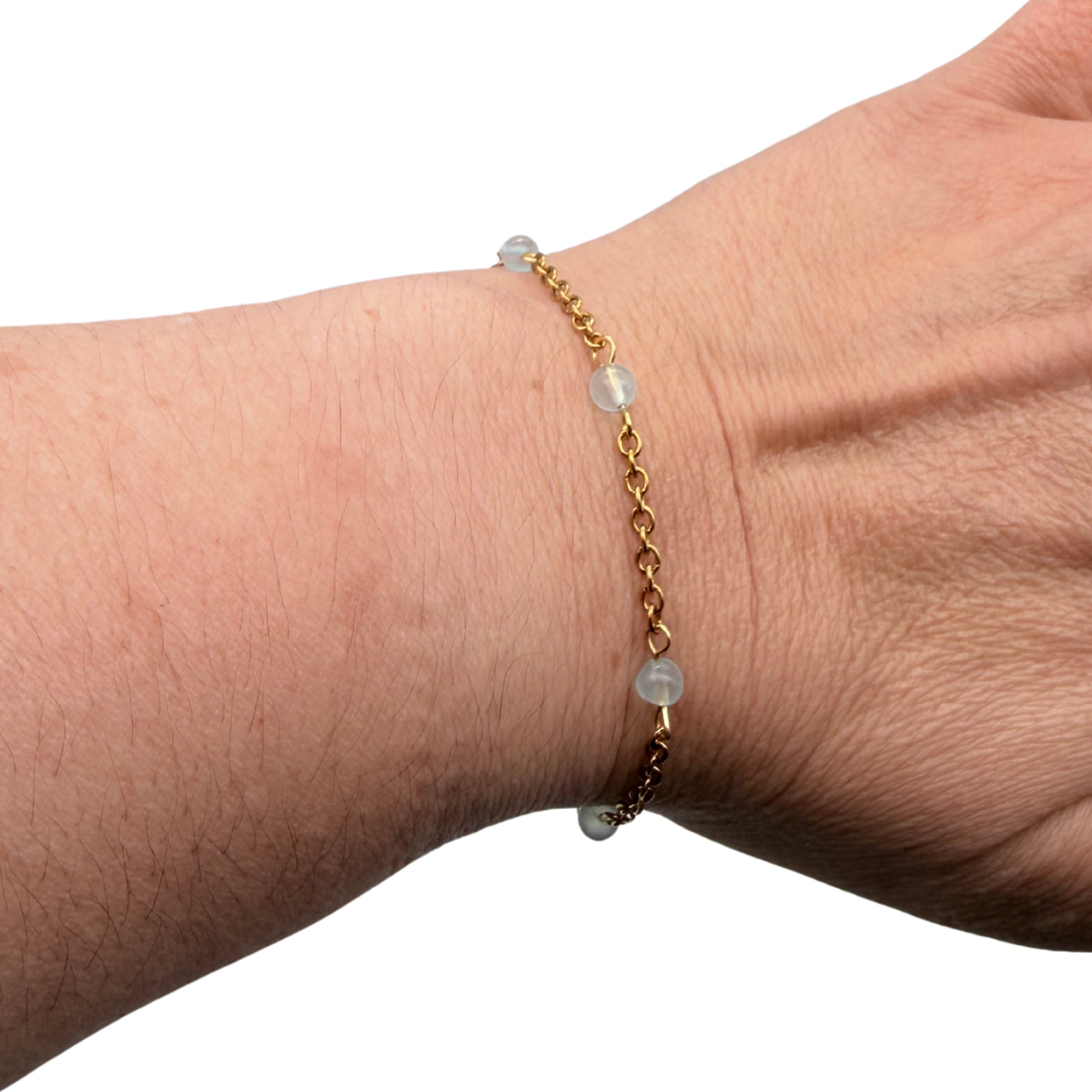 Bracelet en pierre naturelle en acier inoxydable au choix