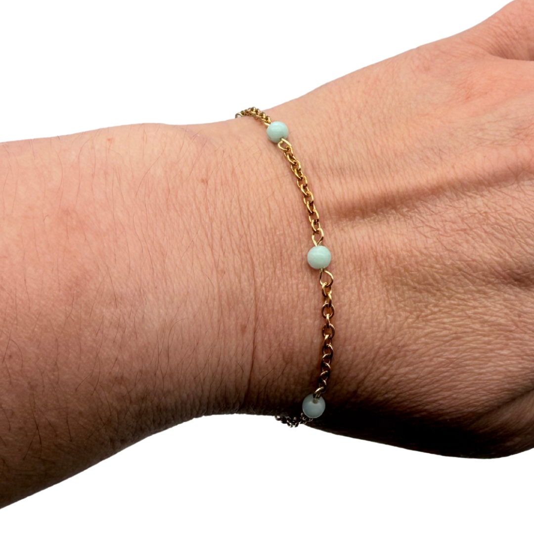 Bracelet en pierre naturelle en acier inoxydable au choix