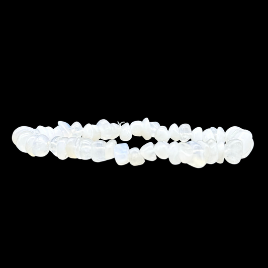 Labradorite Blanche ou Péristérite Bracelet Baroque
