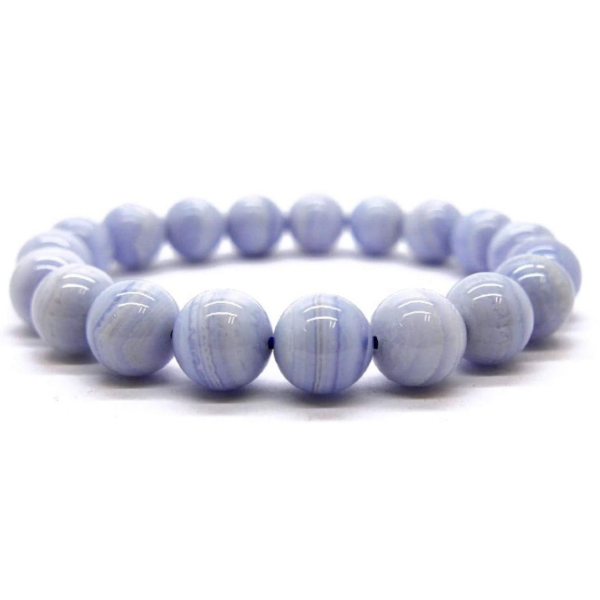 Calcédoine Bleue Bracelet en Pierre Boule