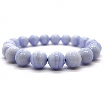 Calcédoine Bleue Bracelet en Pierre Boule