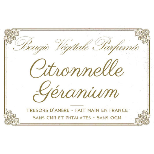 Bougie végétale parfumée Citronnelle Géranium Métal