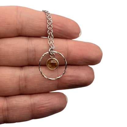 Collier Orbite en Argent 925 et Pierre Naturelle - 10 variantes