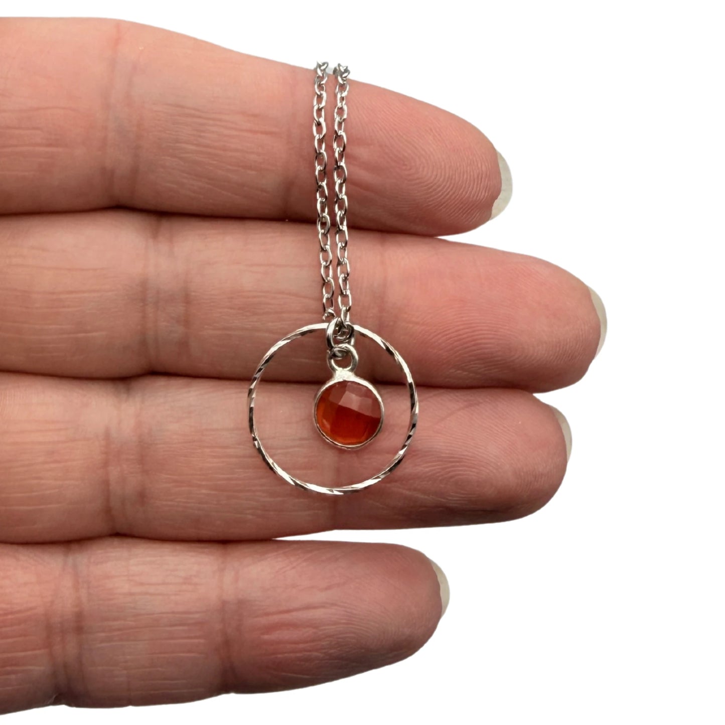 Collier Orbite en Argent 925 et Pierre Naturelle - 10 variantes