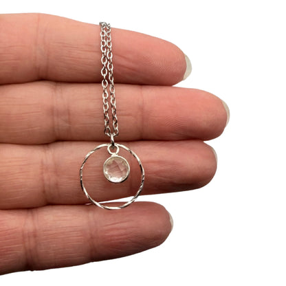 Collier Orbite en Argent 925 et Pierre Naturelle - 10 variantes