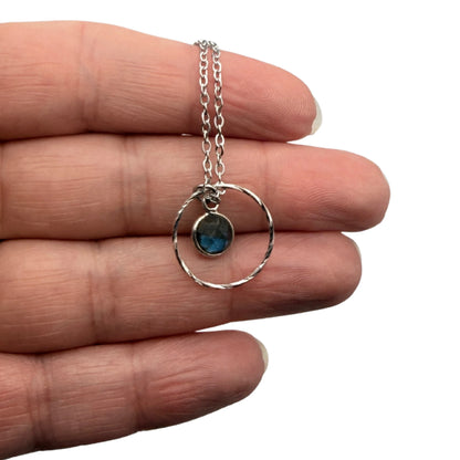 Collier Orbite en Argent 925 et Pierre Naturelle - 10 variantes