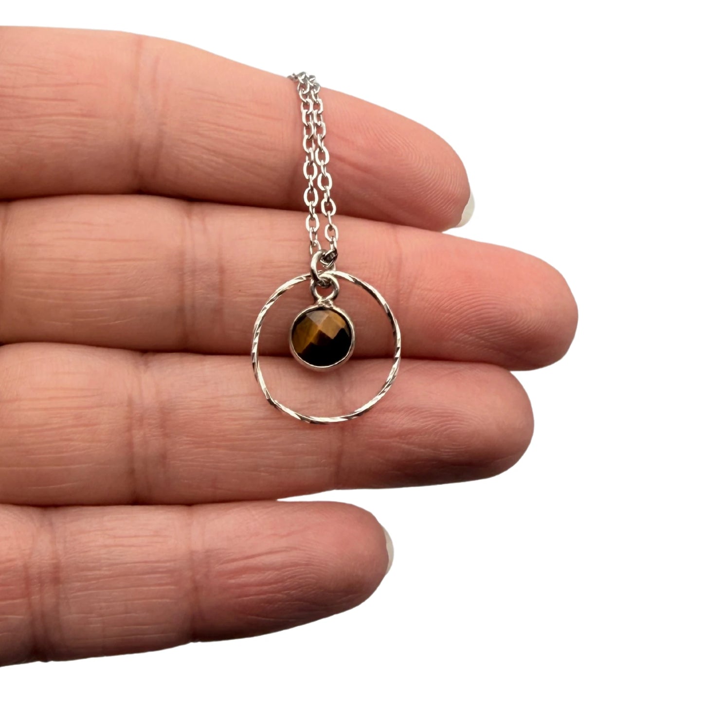 Collier Orbite en Argent 925 et Pierre Naturelle - 10 variantes