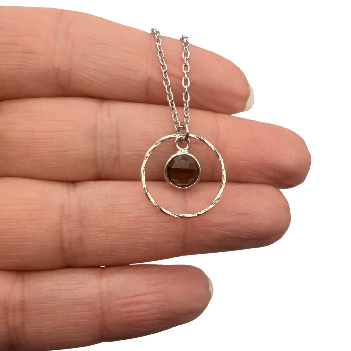 Collier Orbite en Argent 925 et Pierre Naturelle - 10 variantes