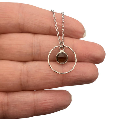 Collier Orbite en Argent 925 et Pierre Naturelle - 10 variantes