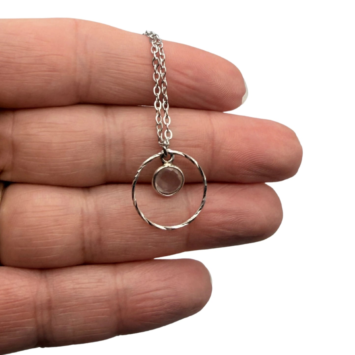 Collier Orbite en Argent 925 et Pierre Naturelle - 10 variantes