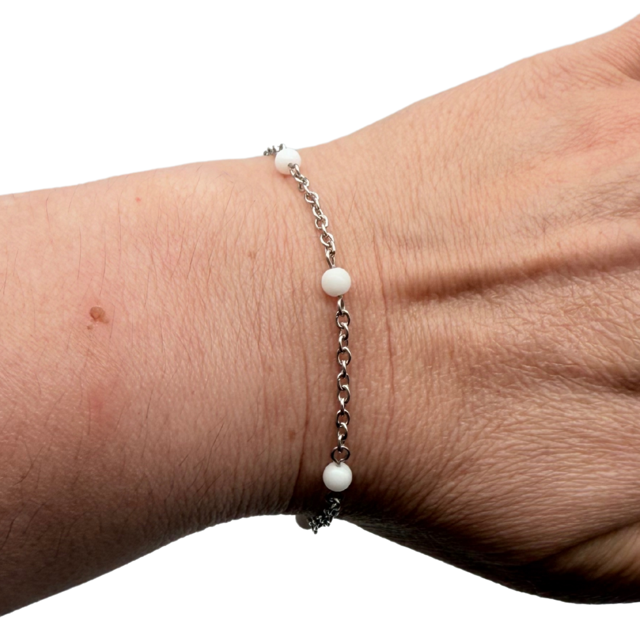 Bracelet en pierre naturelle en acier inoxydable au choix
