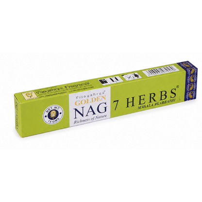 Encens 7 Herbes – Vijayshree Golden Nag 15g | Bâtonnets Naturels