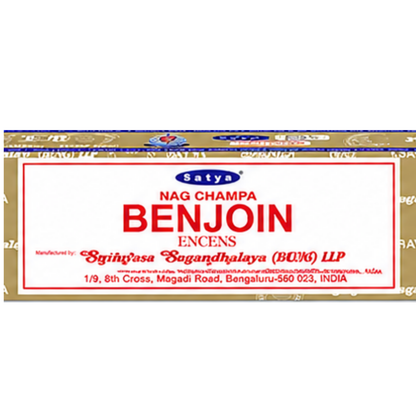 Encens Benjoin – Satya 15g | Bâtonnets Naturels