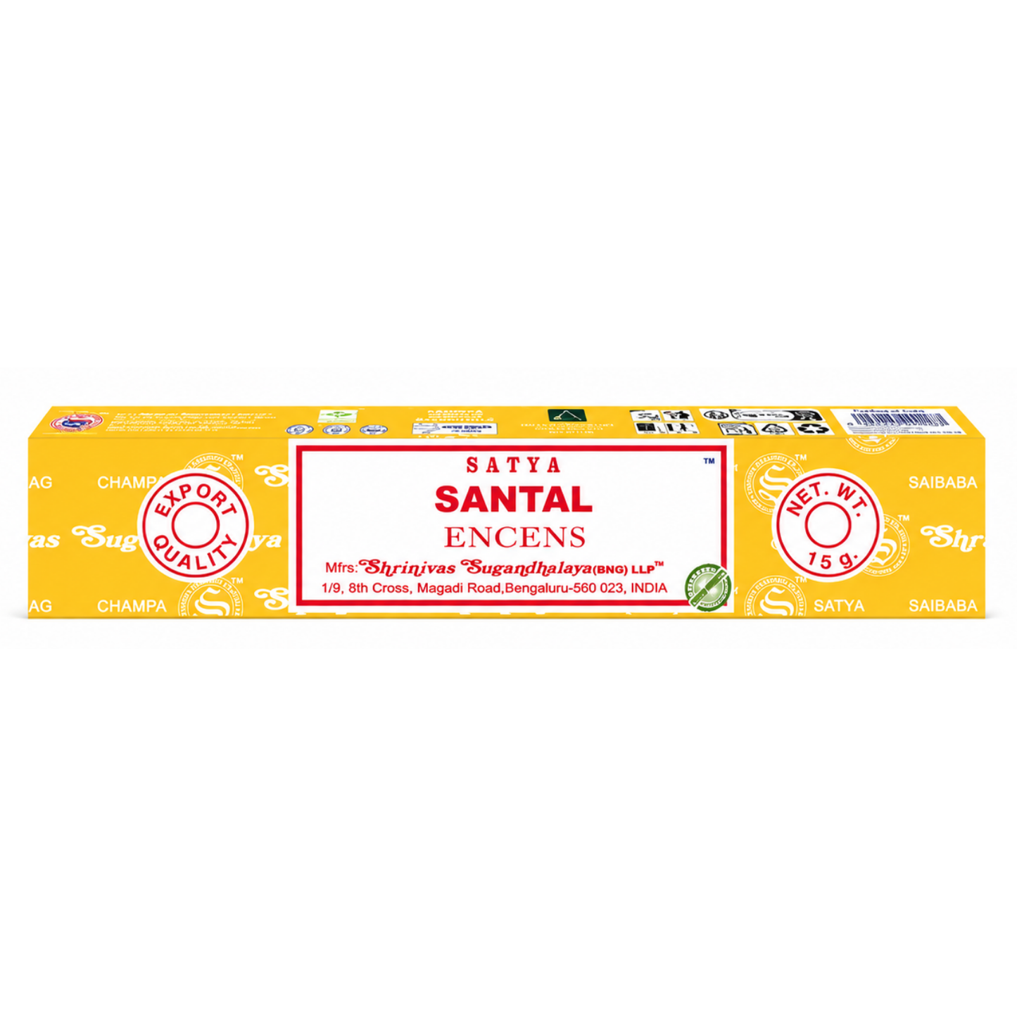 Encens Bois de Santal – Satya 15g | Bâtonnets Naturels