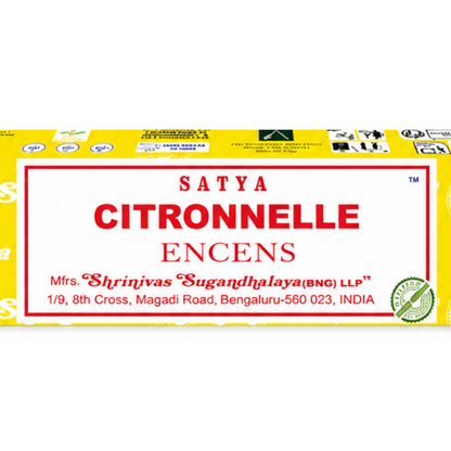 Encens Citronnelle – Satya 15g | Bâtonnets Naturels