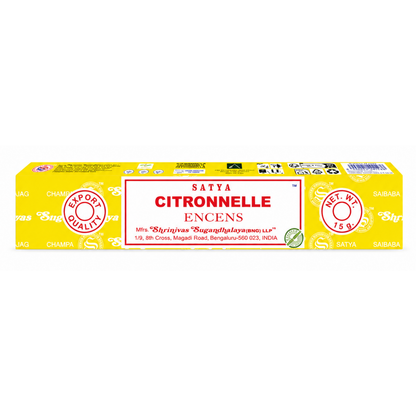 Encens Citronnelle – Satya 15g | Bâtonnets Naturels