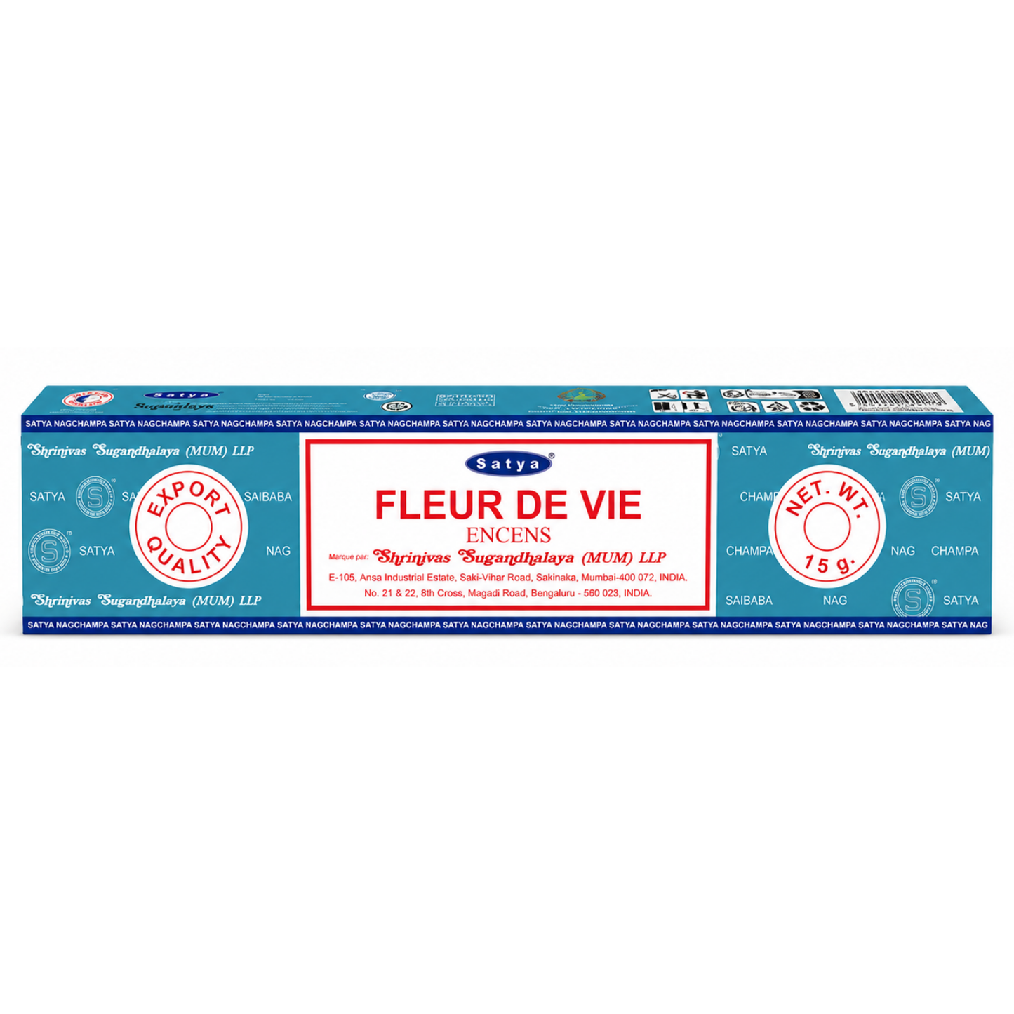 Encens Fleur de Vie – Satya 15g | Bâtonnets Naturels