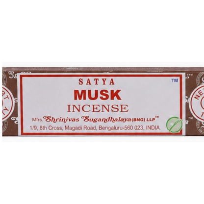 Encens Musc – Satya 15g | Bâtonnets Naturels