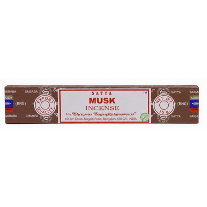 Encens Musc – Satya 15g | Bâtonnets Naturels