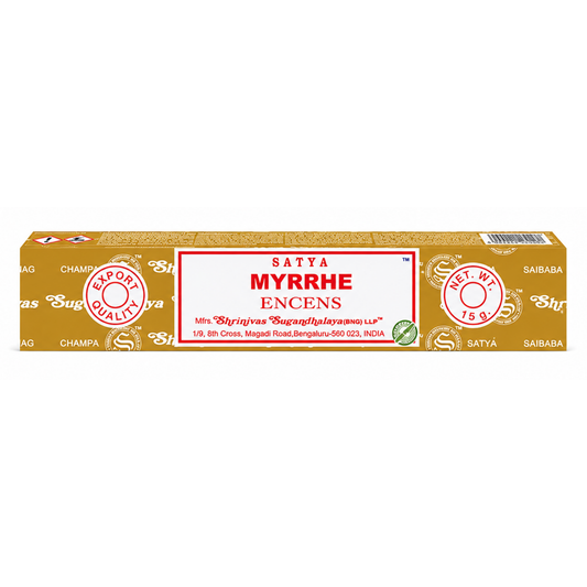 Encens Myrrhe – Satya 15g | Bâtonnets Naturels