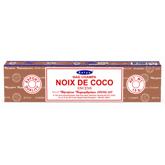 Encens Noix de Coco – Satya 15g | Bâtonnets Naturels
