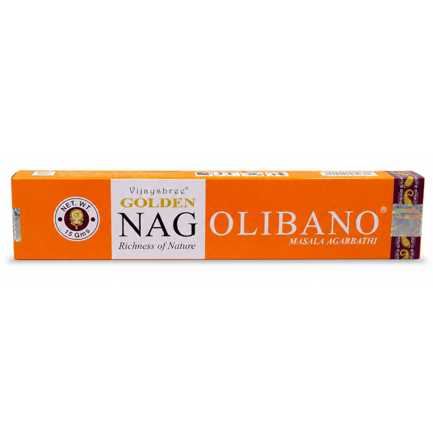Encens Oliban – Vijayshree Golden Nag 15g | Bâtonnets Naturels