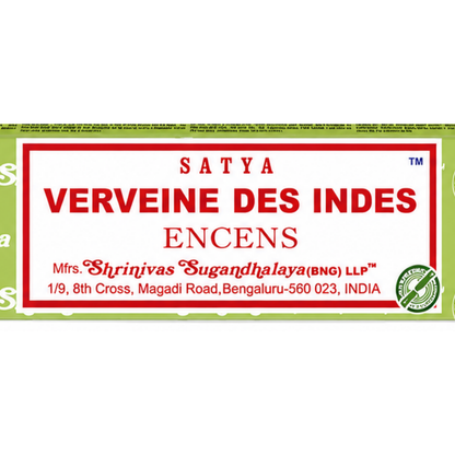Encens Lemon Grass – Satya 15g | Bâtonnets Naturels Verveine des Indes