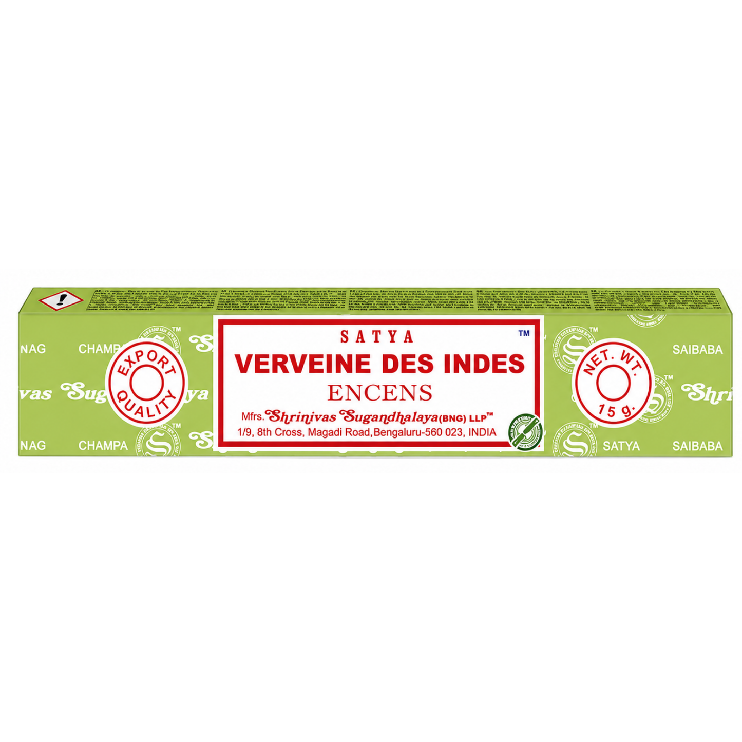 Encens Lemon Grass – Satya 15g | Bâtonnets Naturels Verveine des Indes